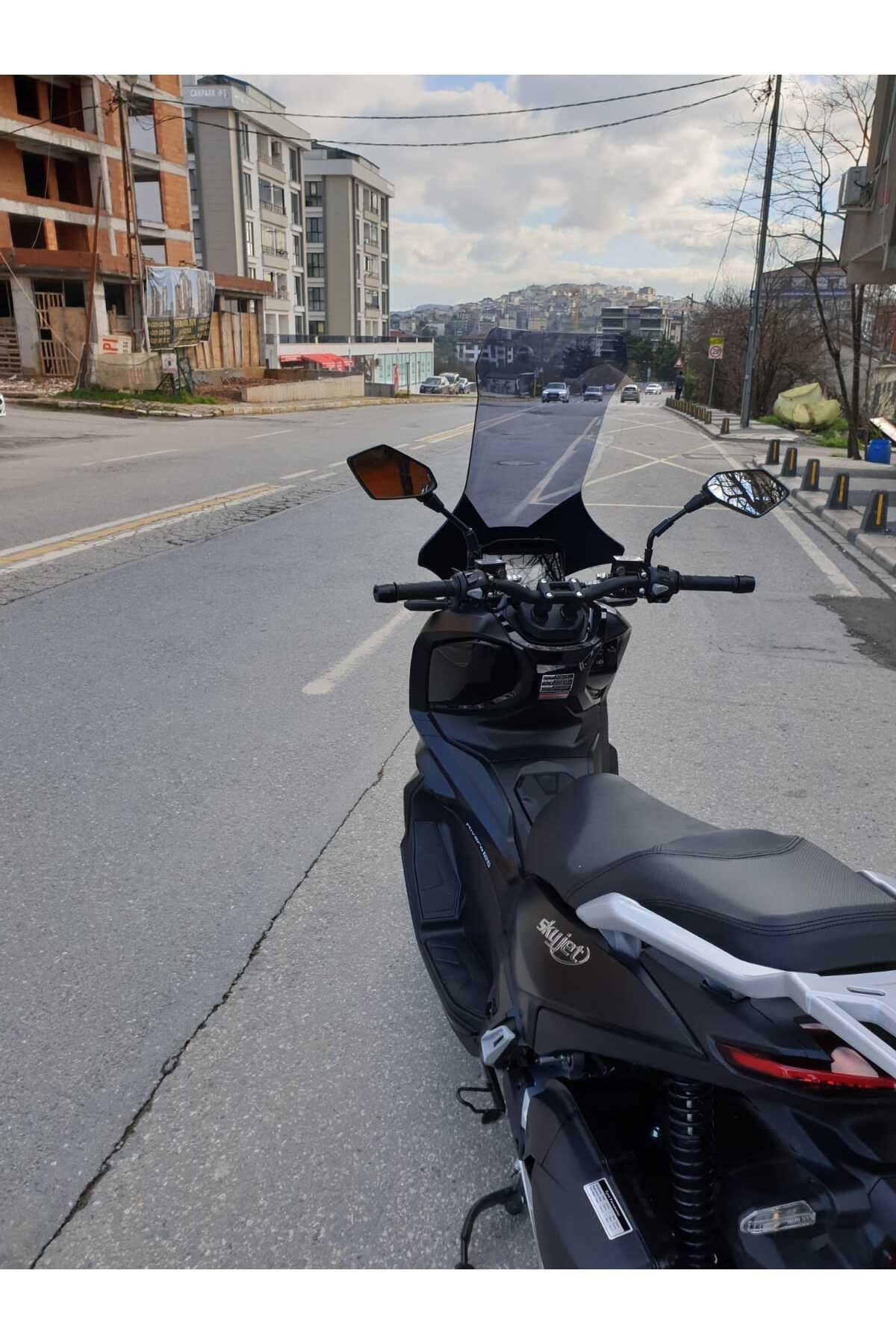 Skyjet Rivero 125 Siperlik Ön Cam 2025 Model 78cm Füme Renkli 4mm UZUN CAM