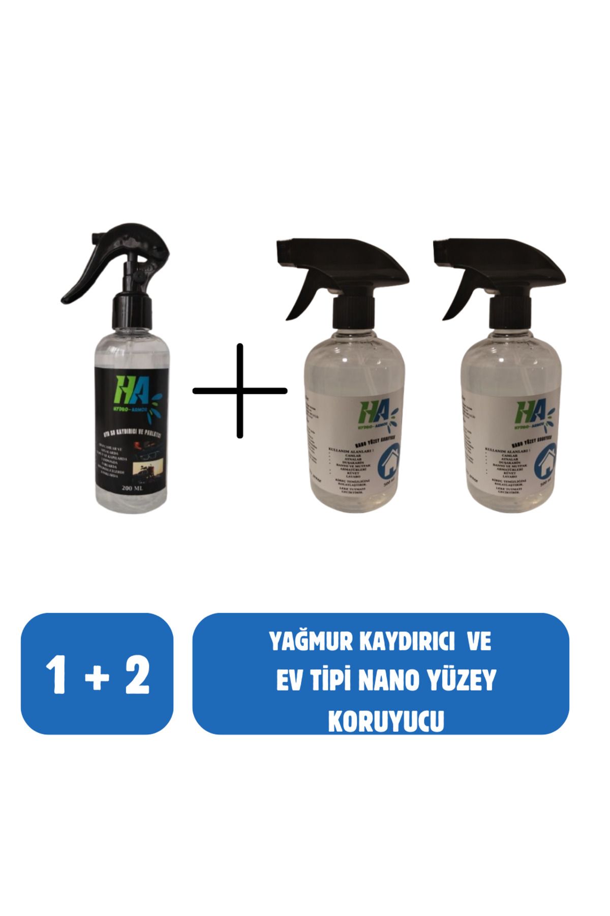 Hydroarmor OTO SU KAYDIRICI,PARLATICI VE EV TİPİ NANO YÜZEY KORUYUCU 1+2