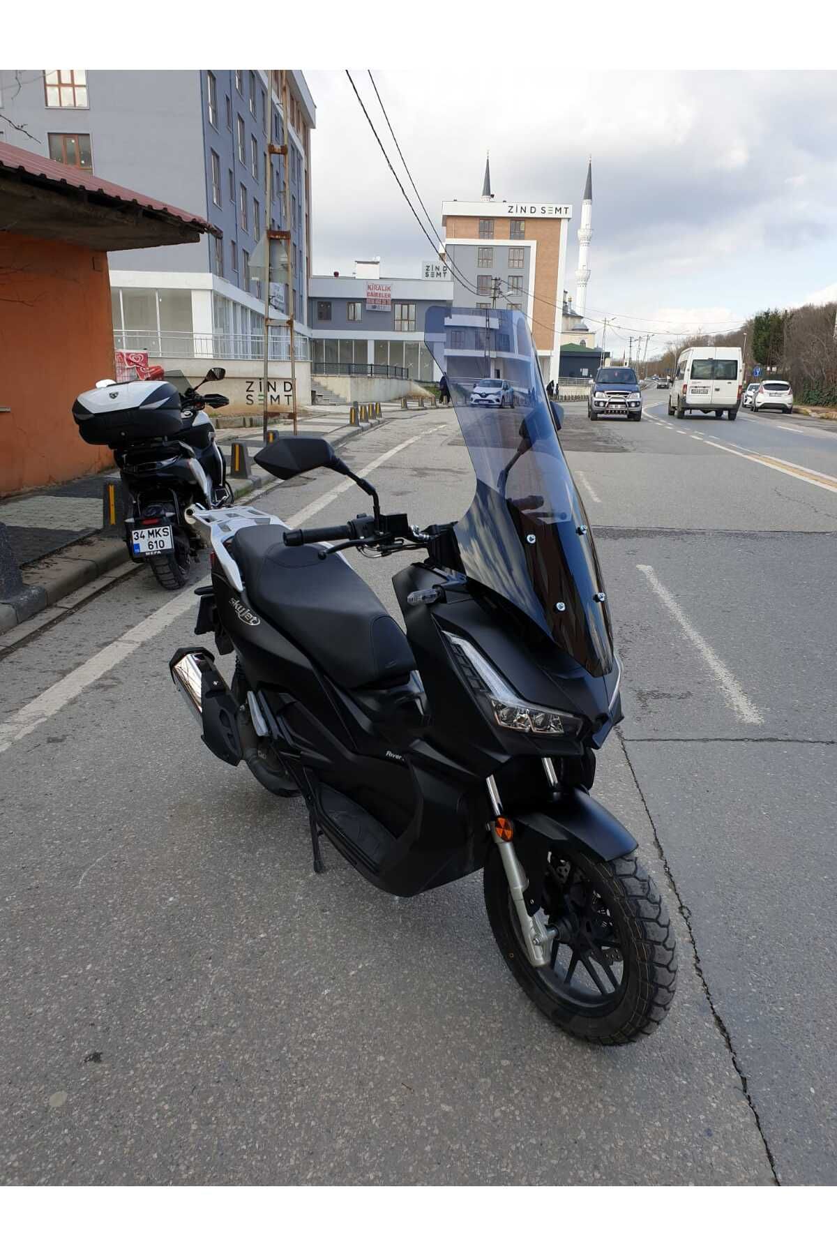 Skyjet Rivero 125 Siperlik Ön Cam 2025 Model 78cm Füme Renkli 4mm UZUN CAM