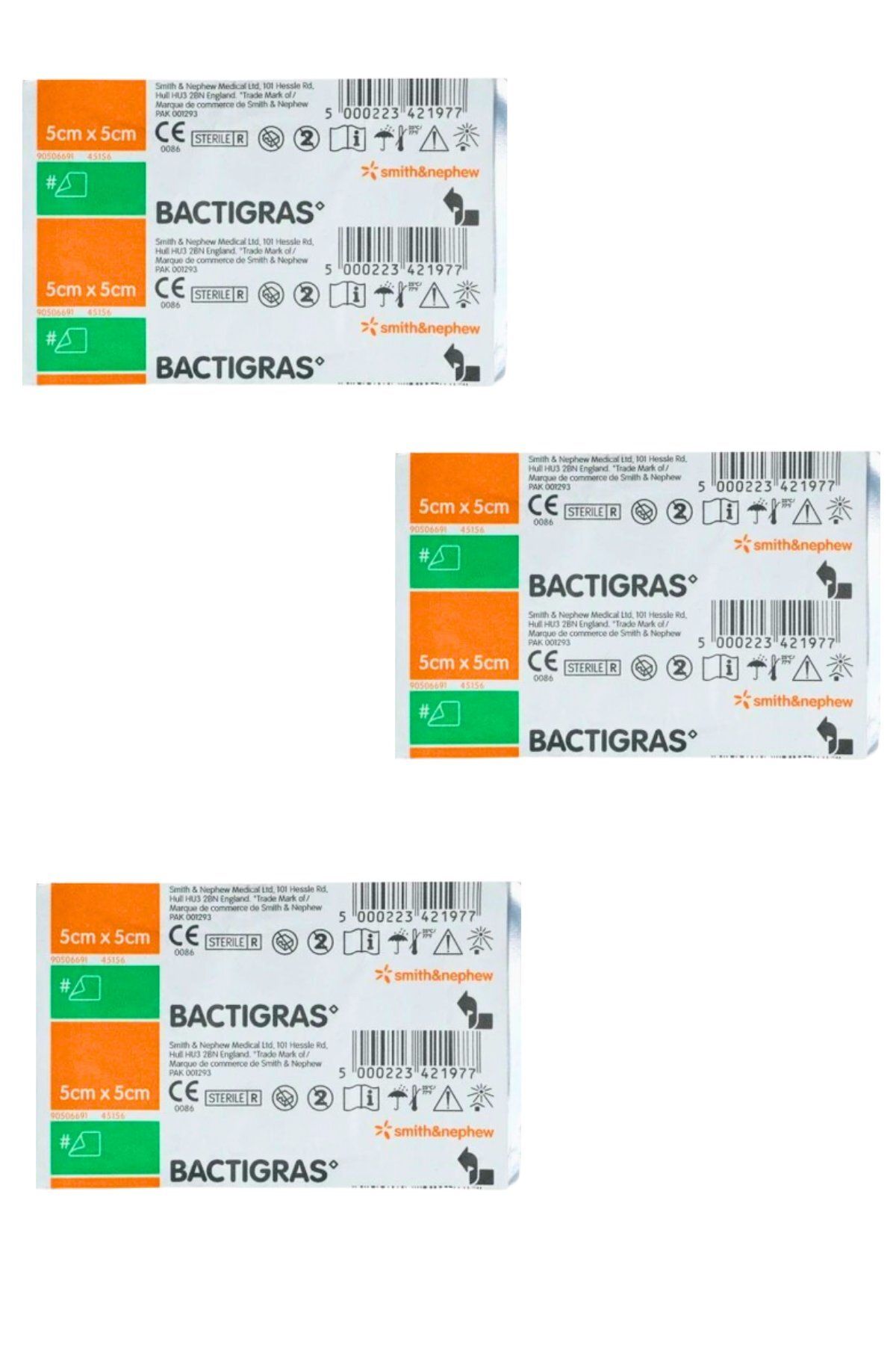 bactigras 5x5 cm Yara Örtüsü 3 Adet