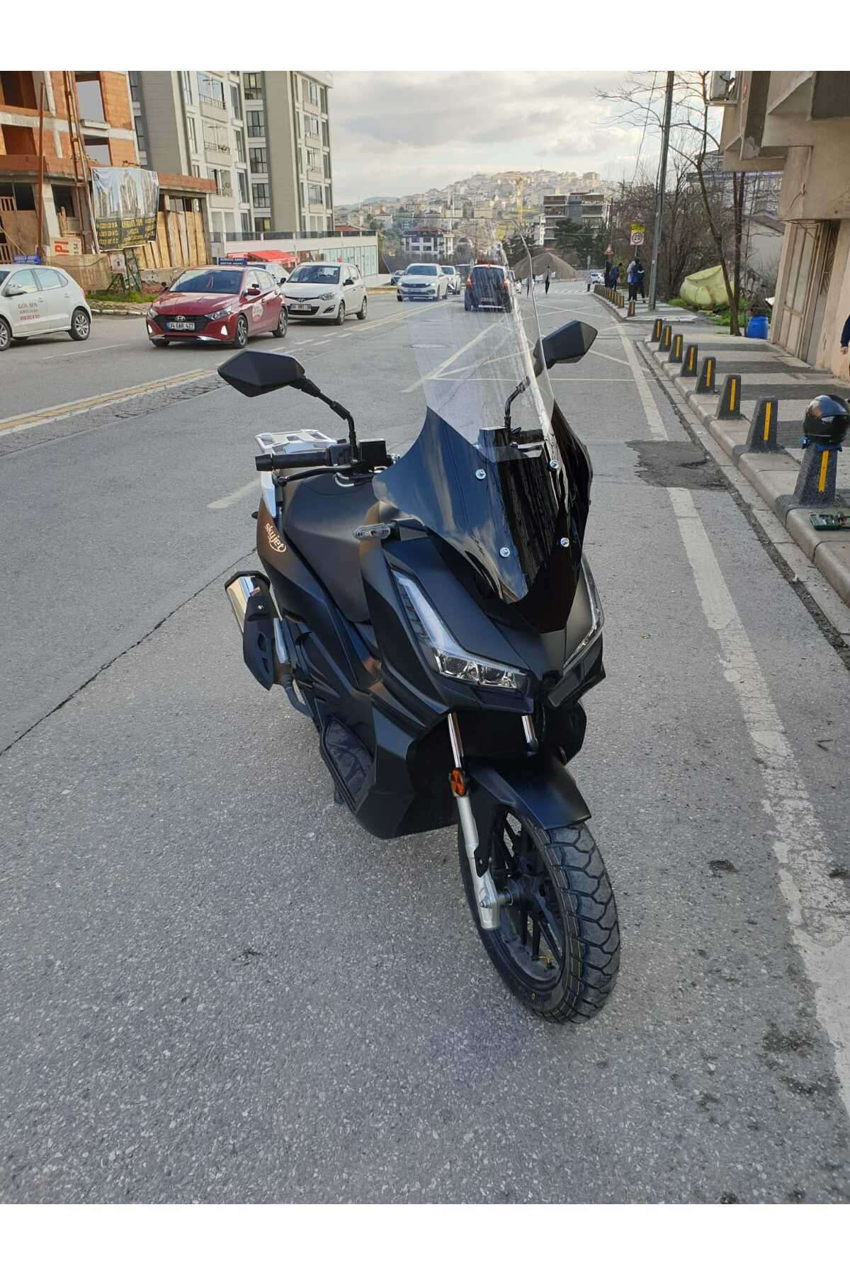 Skyjet Rivero 125 Siperlik Ön Cam 2025 Model 78cm şeffaf Renkli 4mm UZUN CAM