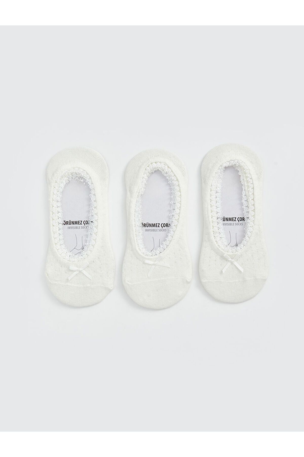 LC Waikiki Yeni Sezon Kurdele Detayli Babet Corap 3'lu - S55785Z8