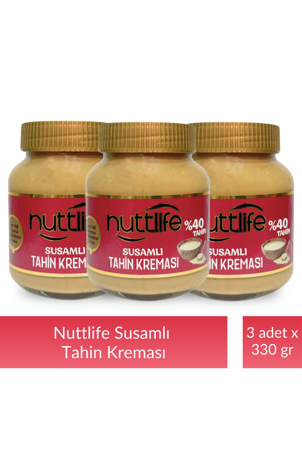 nuttlife Susamlı Tahin Kreması 330 gr x 3 adet