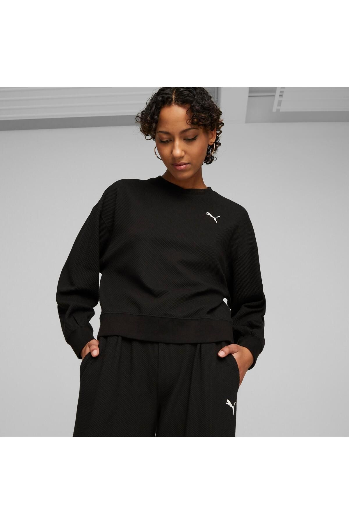 Puma Eachin Crew Puma Czarny Kobieta - M