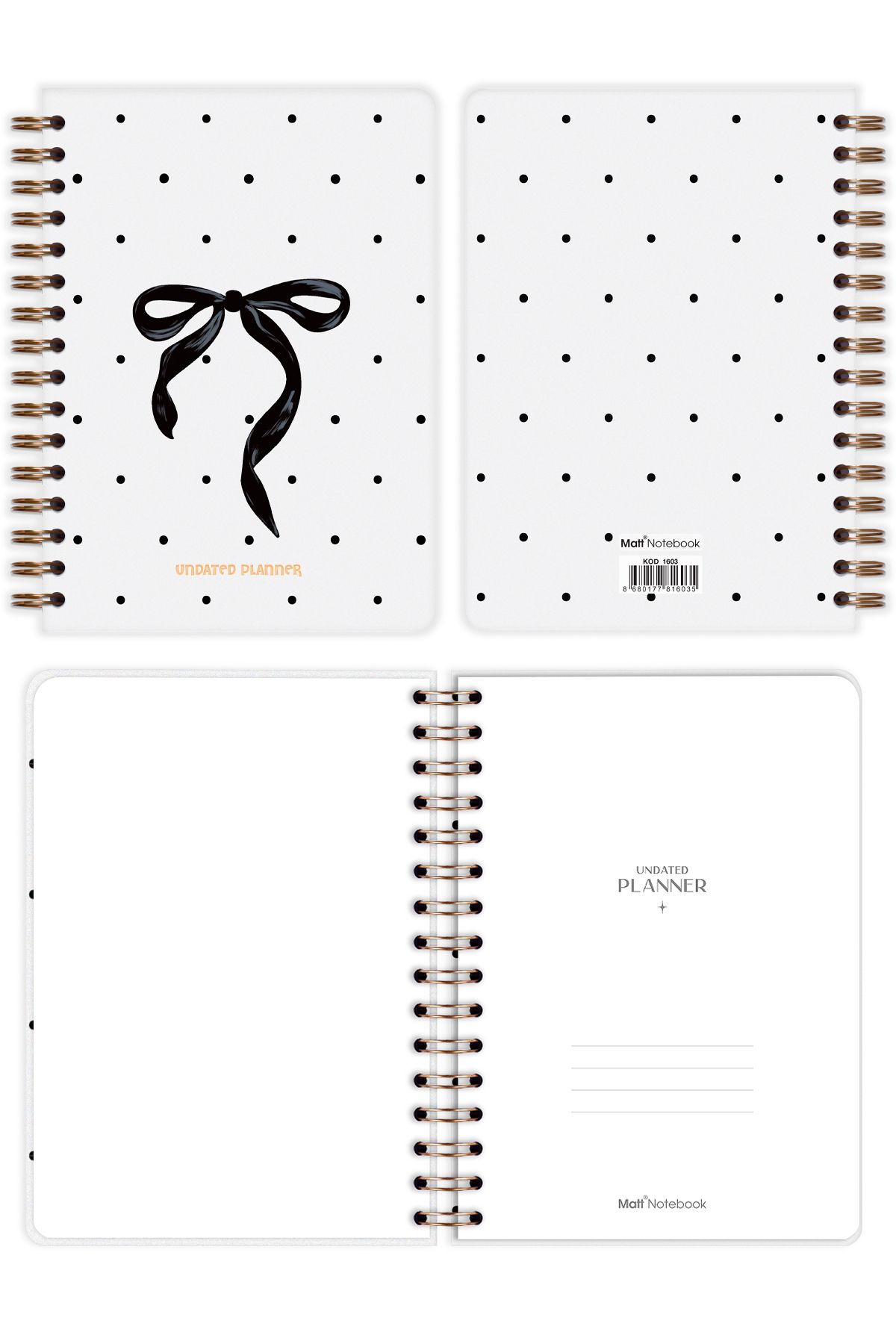 Matt Notebook-A5 Spiral Planificator nelimitat Agenda Arc 5