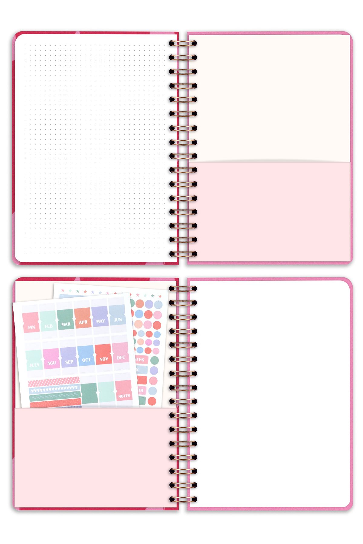 Matt Notebook-Планер A5 Spiral Unlimited със сърца 6
