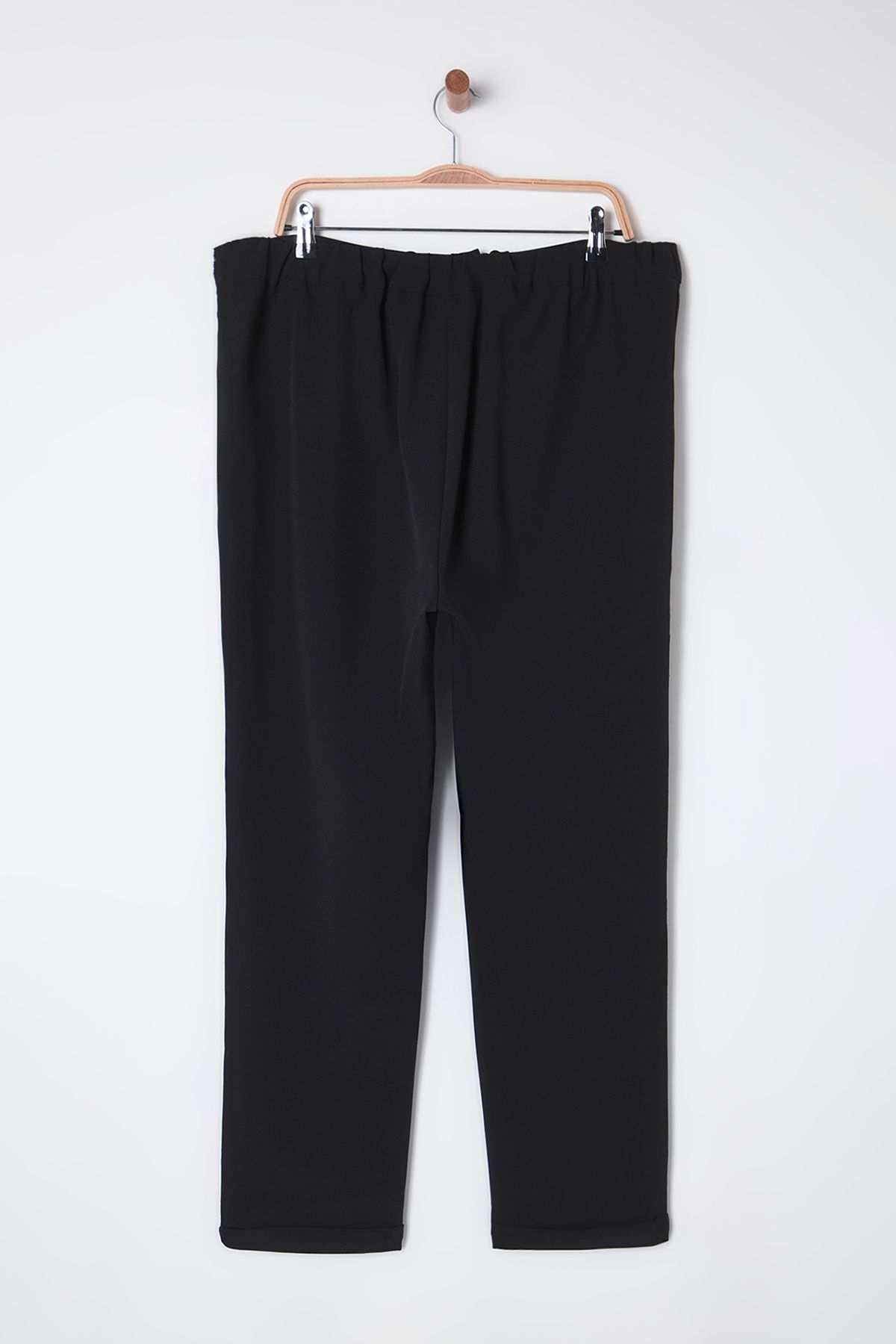 Trendyol Curve-Plus Size Black Cigarette Pants - Elastic Back and Zipper Tbbss25Ar00006 8