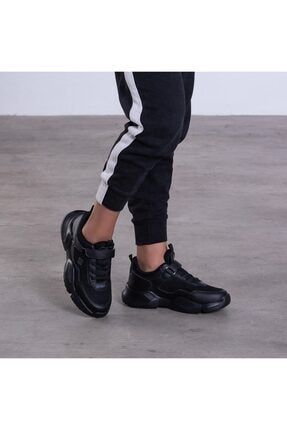 Siyah - Pepino Fy21-800 Rahat Hafif Cırtlı Günlük Yüksek Tabanlı Çocuk Sneaker Ayakkabı TYC00178329125