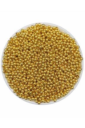 3mm Gold / Altın Sarısı Renk Top Boncuk,takı Yapım Boncuğu (25GR ~450 ADET) 3MMGOLDTOP