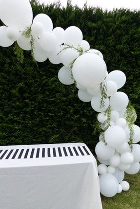 Pastel Beyaz 100 Adet Balon Düğün Zinciri Bride To Be TRND-30267