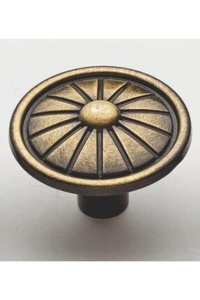 Kubbe Düğme Antik Sarı 35mm Çapında Metal Çekmece Dolap Mobilya Kulpları Bablife-Düğme-Kubbe-AntikS