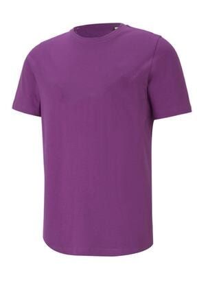 Oval Kesim T-shirt Slim Fit %100 Pamuk Mor Renk AİRE