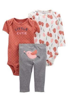 Layette 3'lü Kız Bebek Takımı 1L762710