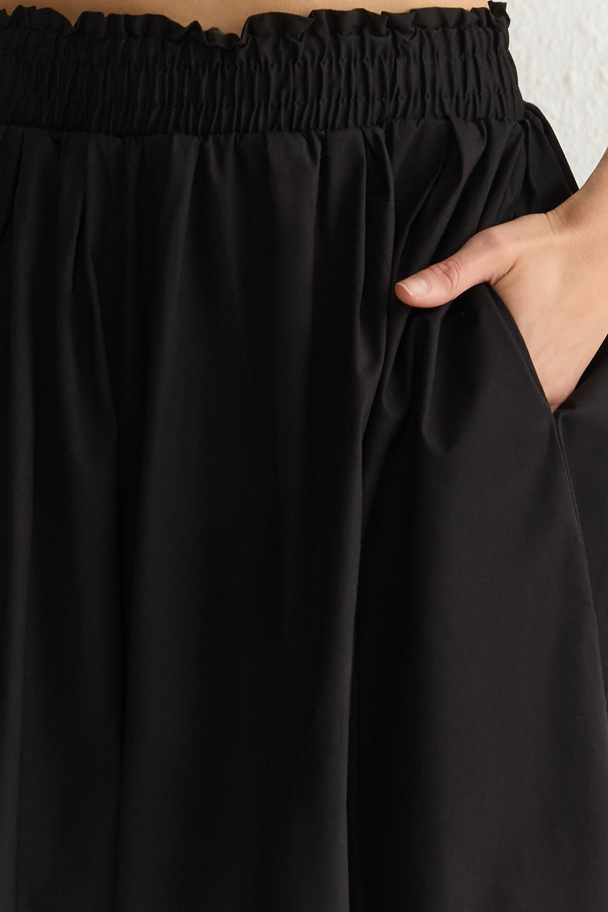 Trendyol Collection-Black Flared Maxi Elastic Waist Woven Skirt Twoss25Et00017 3