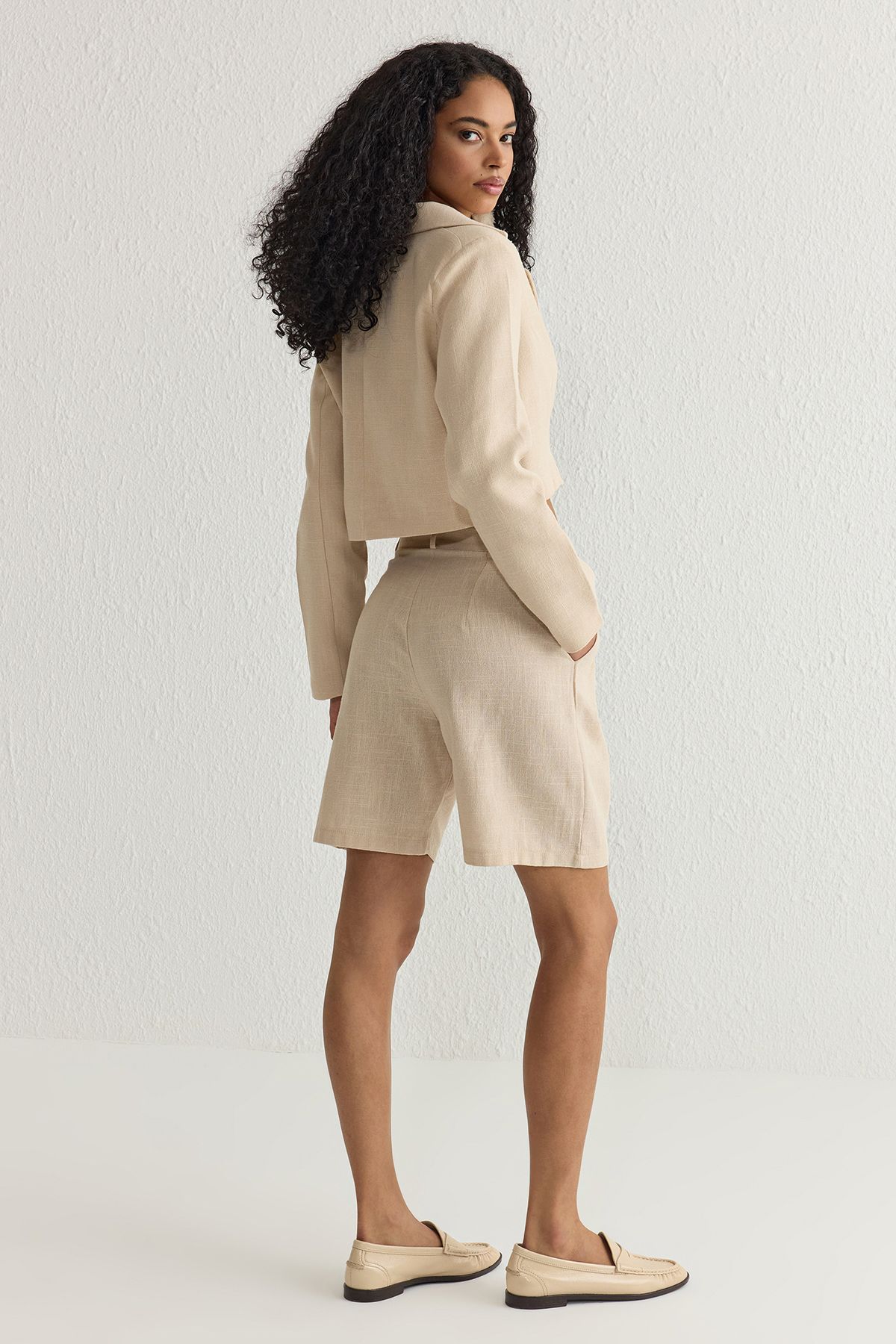 Trendyol Collection-Beige Shorts & Bermudas TWOSS25SR00030 5