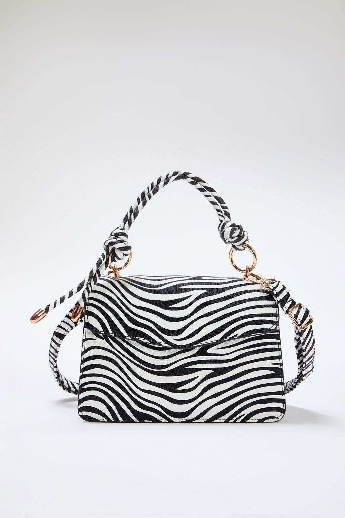 TRENDYOL SHOES-Multi Color Zebra Pattern Cross Strap Mini City Shoulder Bag Takss25Oc00007 1