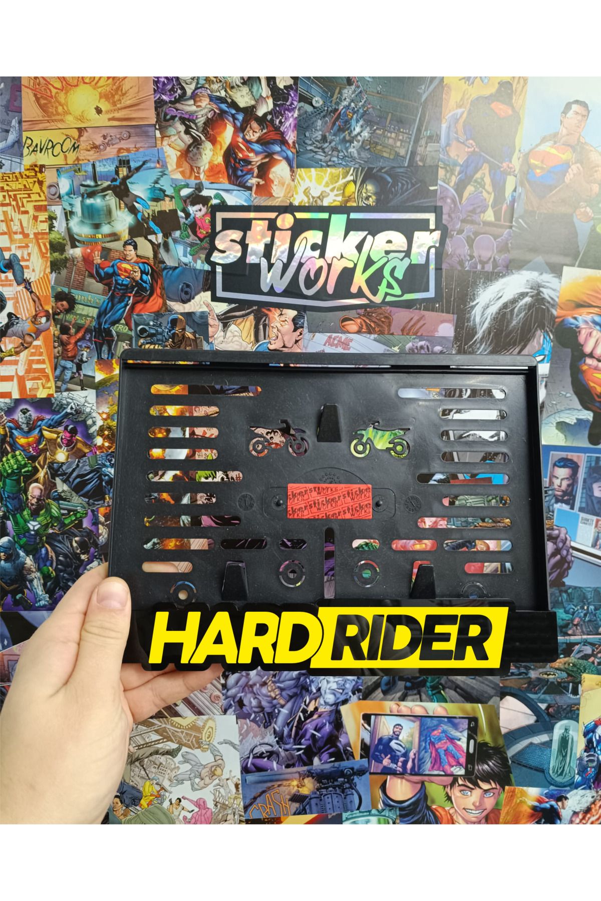 Sticker Works Hard Rider Motor Plakalık - SARI