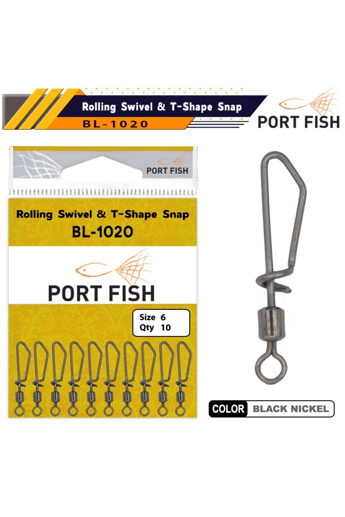 Port Fish BL1020 No:10 Kilitli Maket Klipsi 10pcs