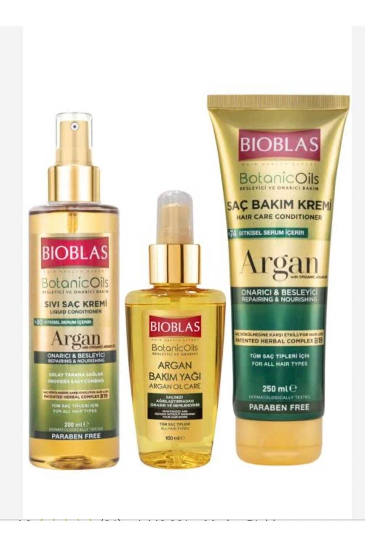 Bioblas argan bakım yagı + argan sıvı sac kremı + argan sac bakı kremı