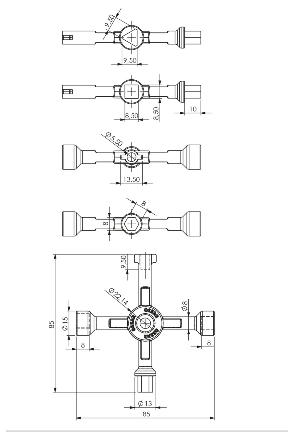 Oskar-Combi Switch Zamak - Comfortable Cutting 2