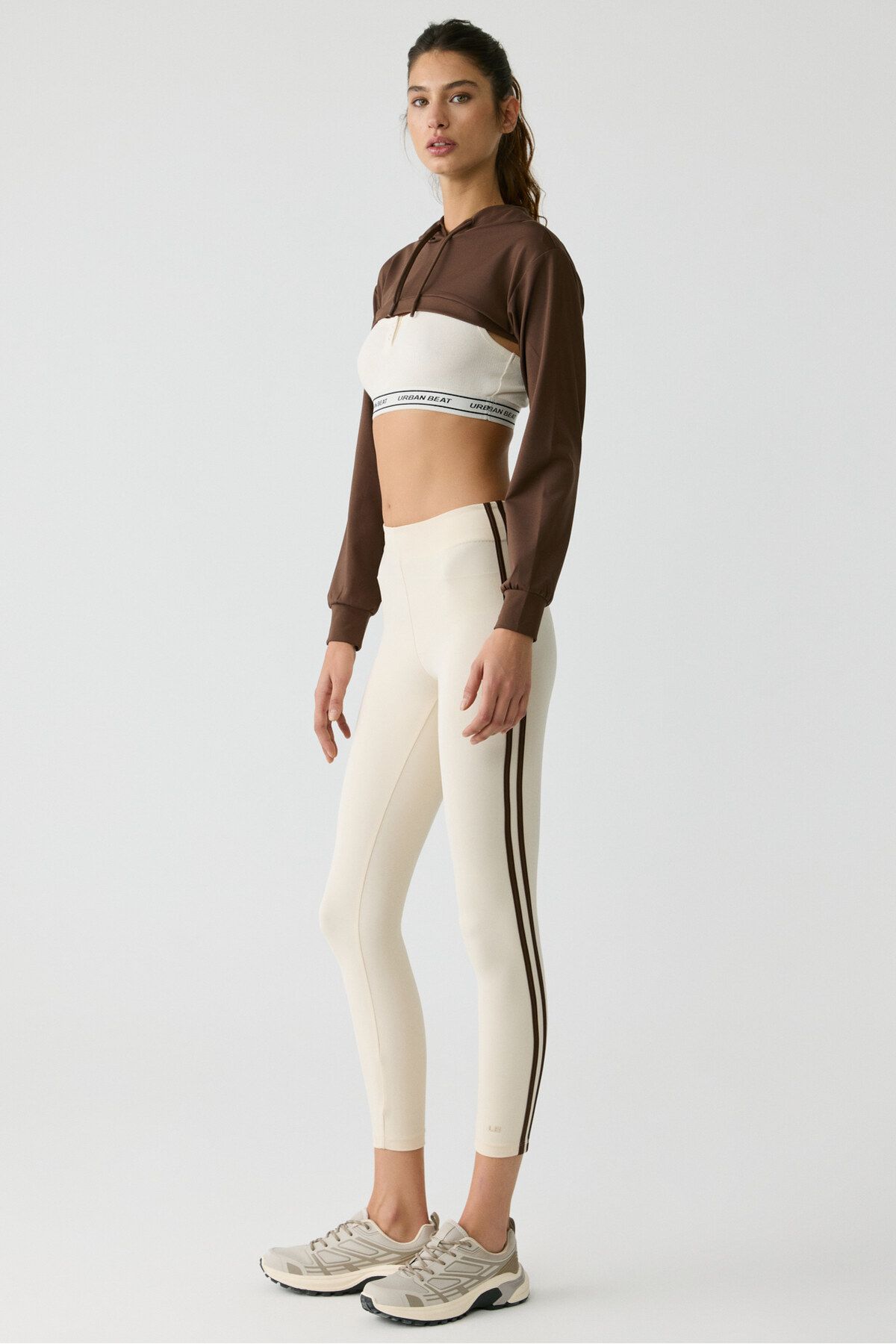 Urban Beat Lolita Urbanbeat Women ' S Legginsy Soft Ecru Z Wstążką Z Boku Kobieta - XL