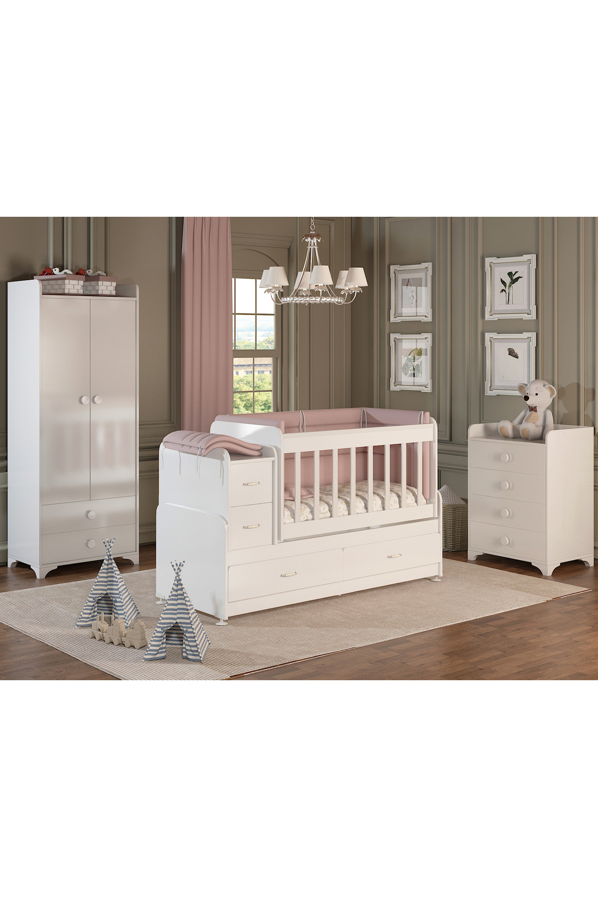 PATİKO SW 703A BÜYÜYEBİLEN BEBEK ODASI TAKIMI BEYAZ