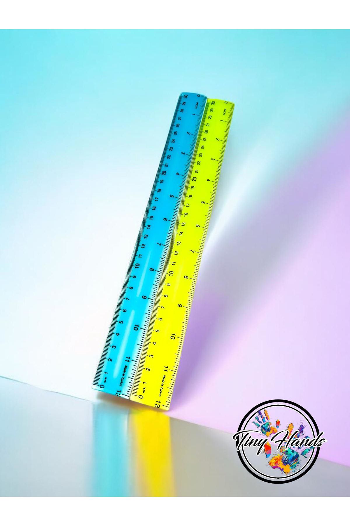 tiny hands-30cm Unbreakable Ruler Flexible Unbreakable Ruler 30cm Yellow Color Ruler Drawing Ruler 1 Piece Ruler 6