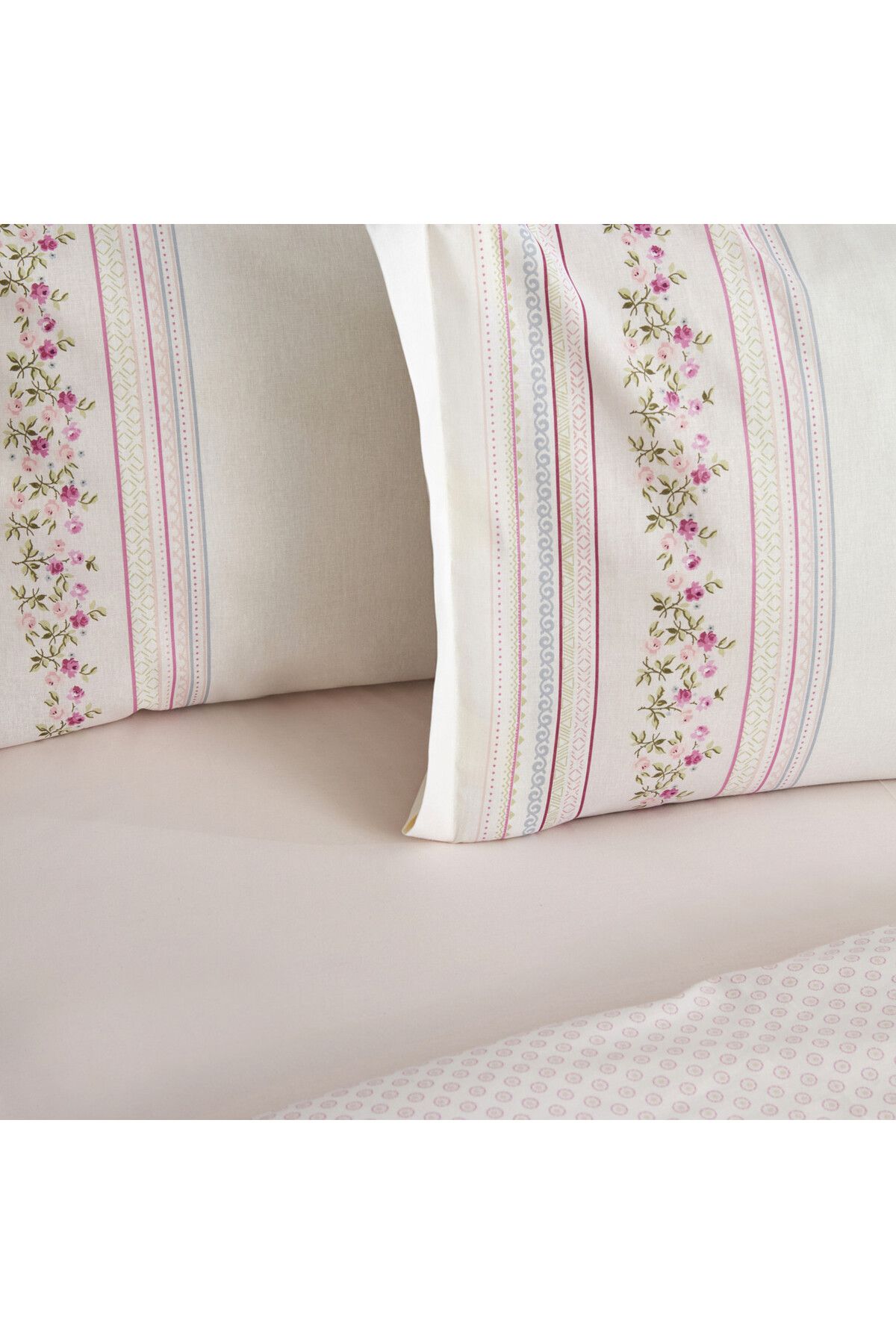 Karaca-Home Glen Pink 100% Baumwolle Doppelbettwäsche - 100% Baumwolle, Bettbezug 200 cm x 220 cm 6