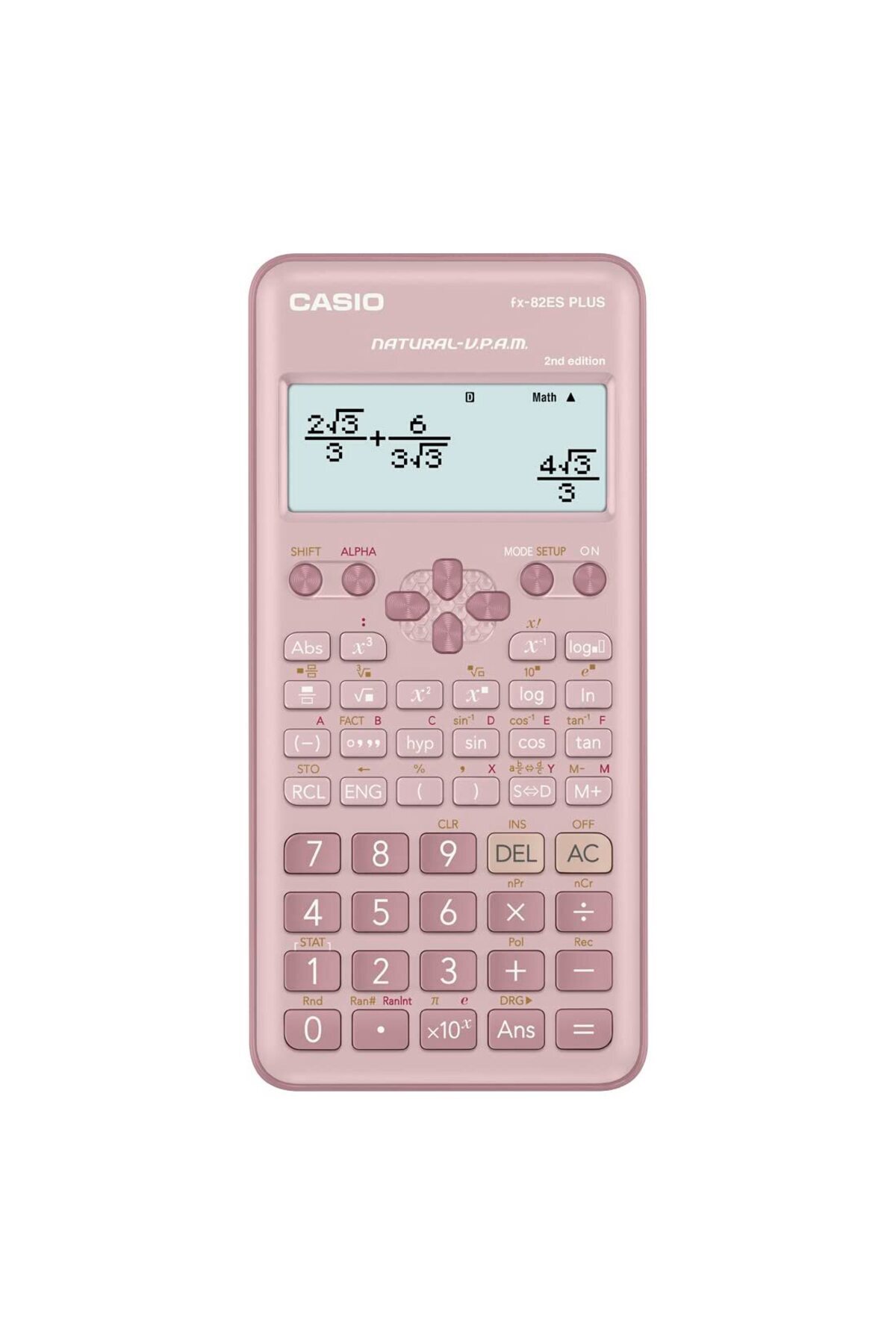 Casio-FX-82ESPLUS 10+2 Digit Standard Scientific Calculator With 252 Functions Pink 2