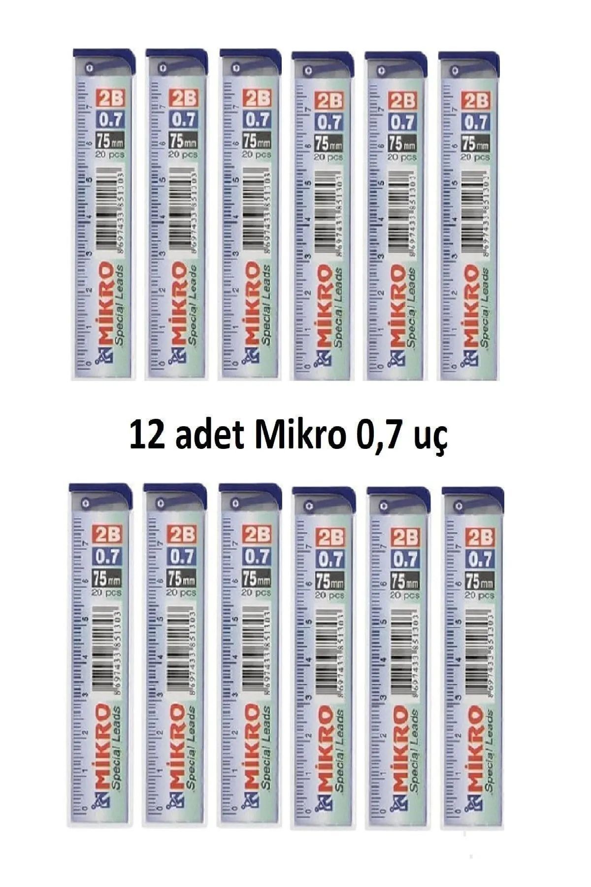 everart Min Kalem Ucu 0.7 Uc 2b Dereceli Cetvelli - 12 Li Paket