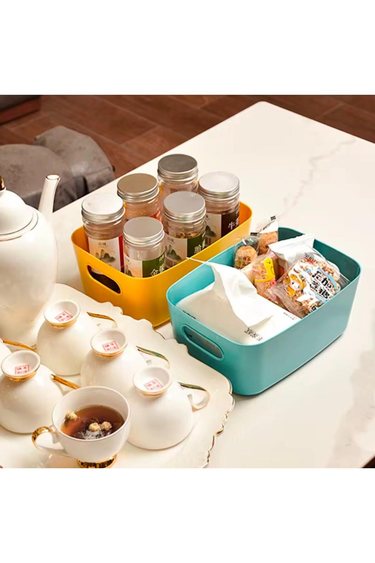 Ecolux-3 Pieces of White Refrigerator with 3.5 L Capacity - Cabinet, Bathroom and Kitchen Organizer Basket 5