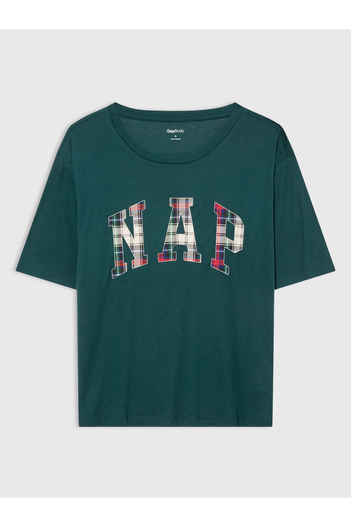 GAP Kadın Koyu Yeşil Nap Grafikli Pijama Üstü