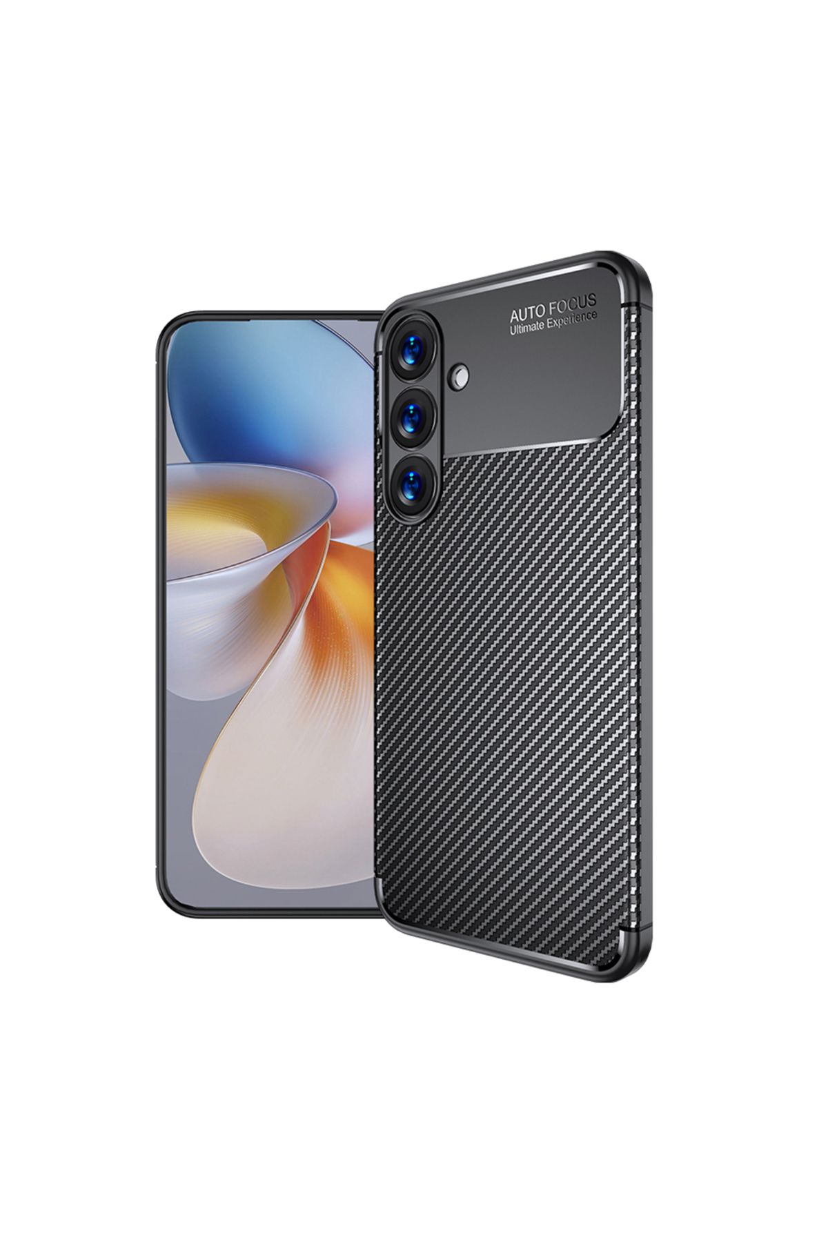 UnDePlus Samsung Galaxy S25 Kılıf Karbon Silikon Case Kapak