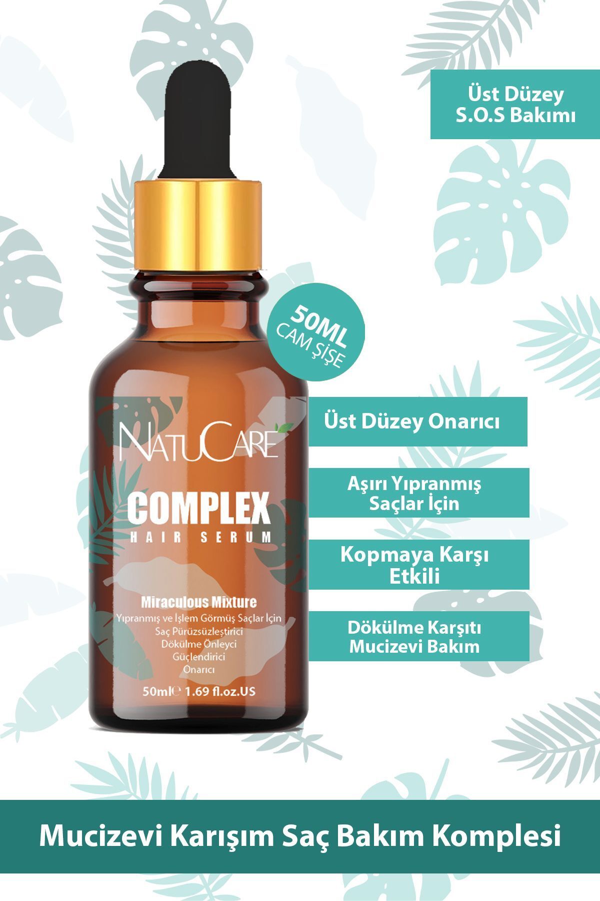 NatuCare Aşırı Yıpranmış Saçlar Için Mucizevi Karışım Saç Kompleksi 50ml