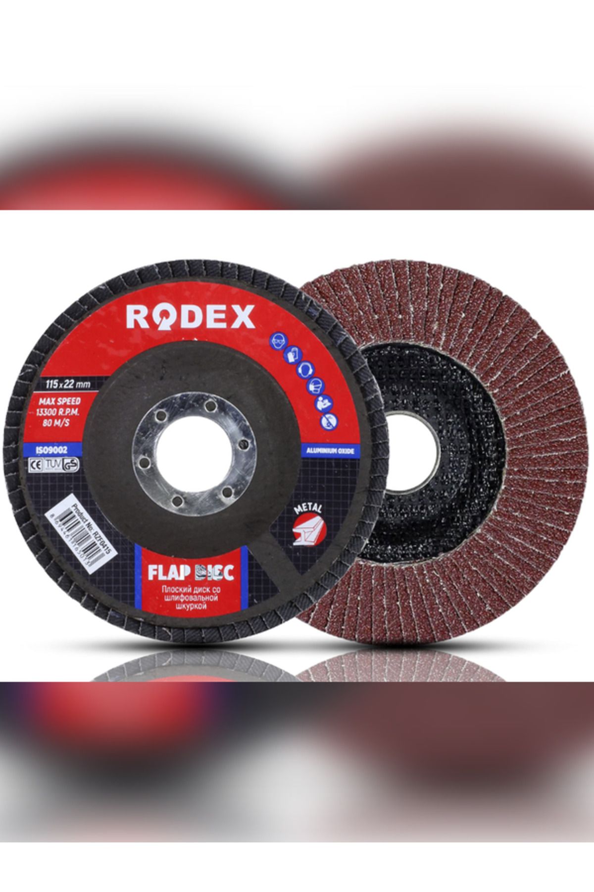 Rodex AVUÇ TAŞLAMA FLAP DİSK 115X22MM 60 KUM