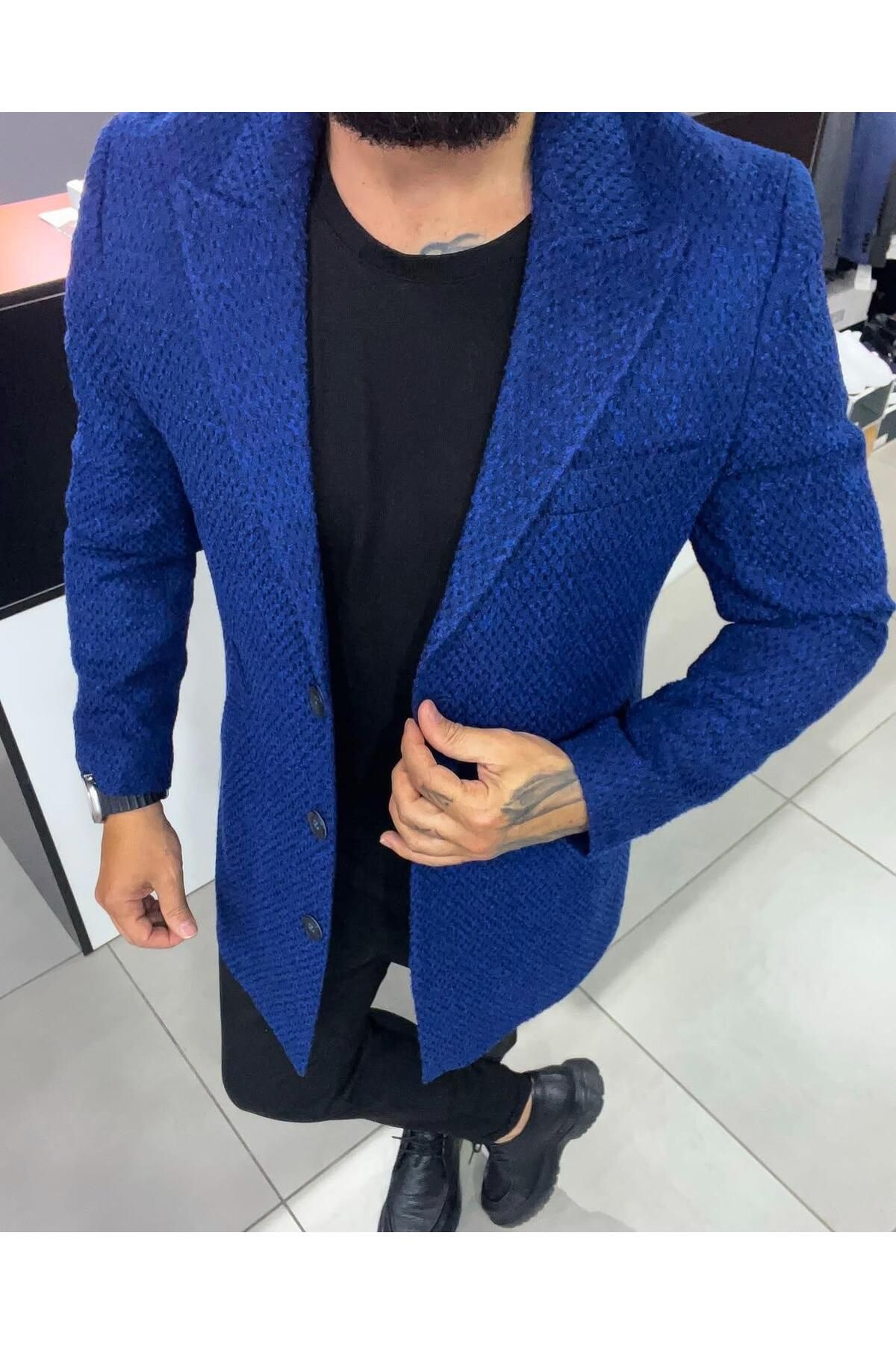 mkstoreluxury Slim Fit Peluş Kumaş Ceket Kaban