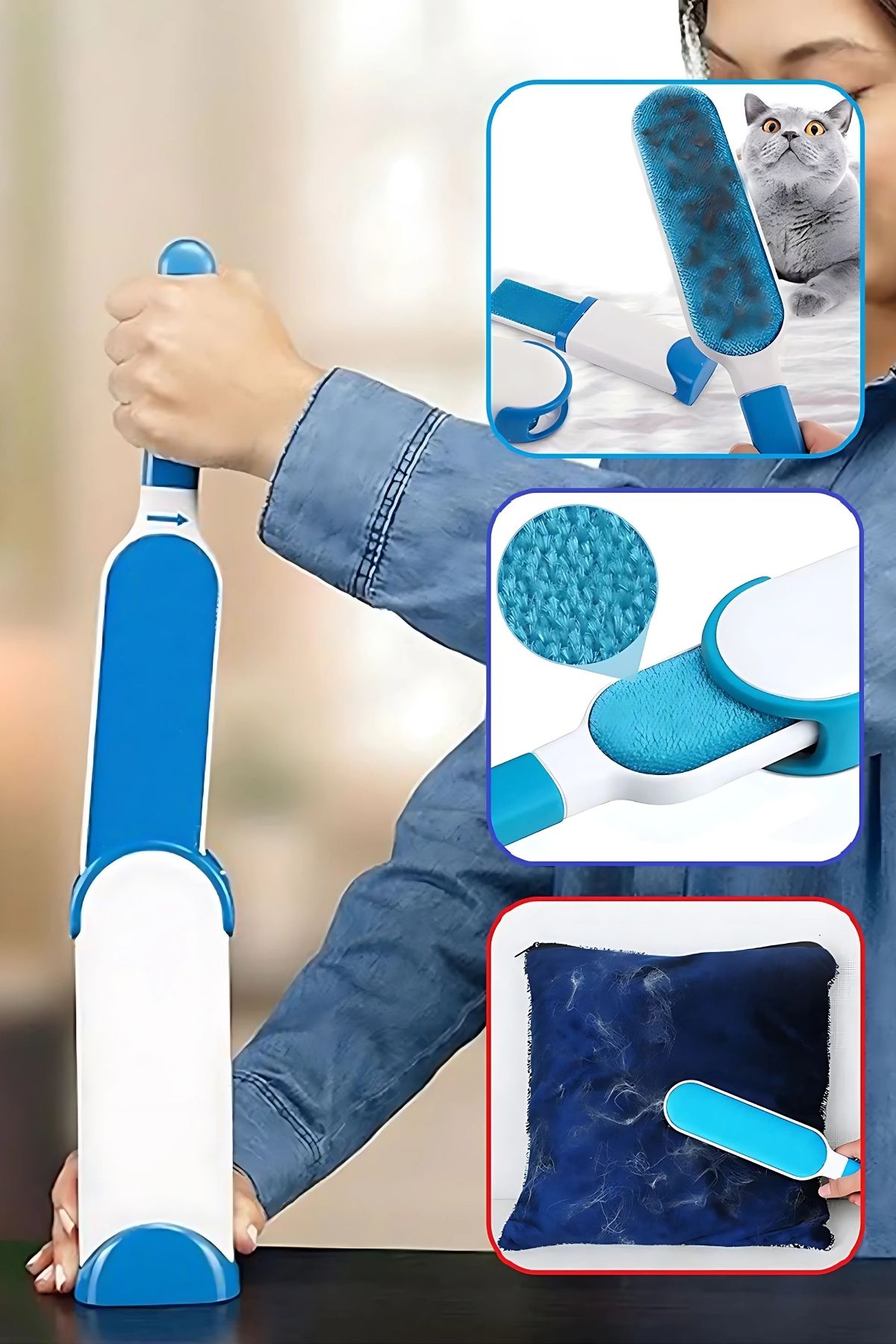 Shopimo Tüy Temizleme Fırça Seti - Hurricane FurWizard Çift Taraflı & Otomatik Temizleyici