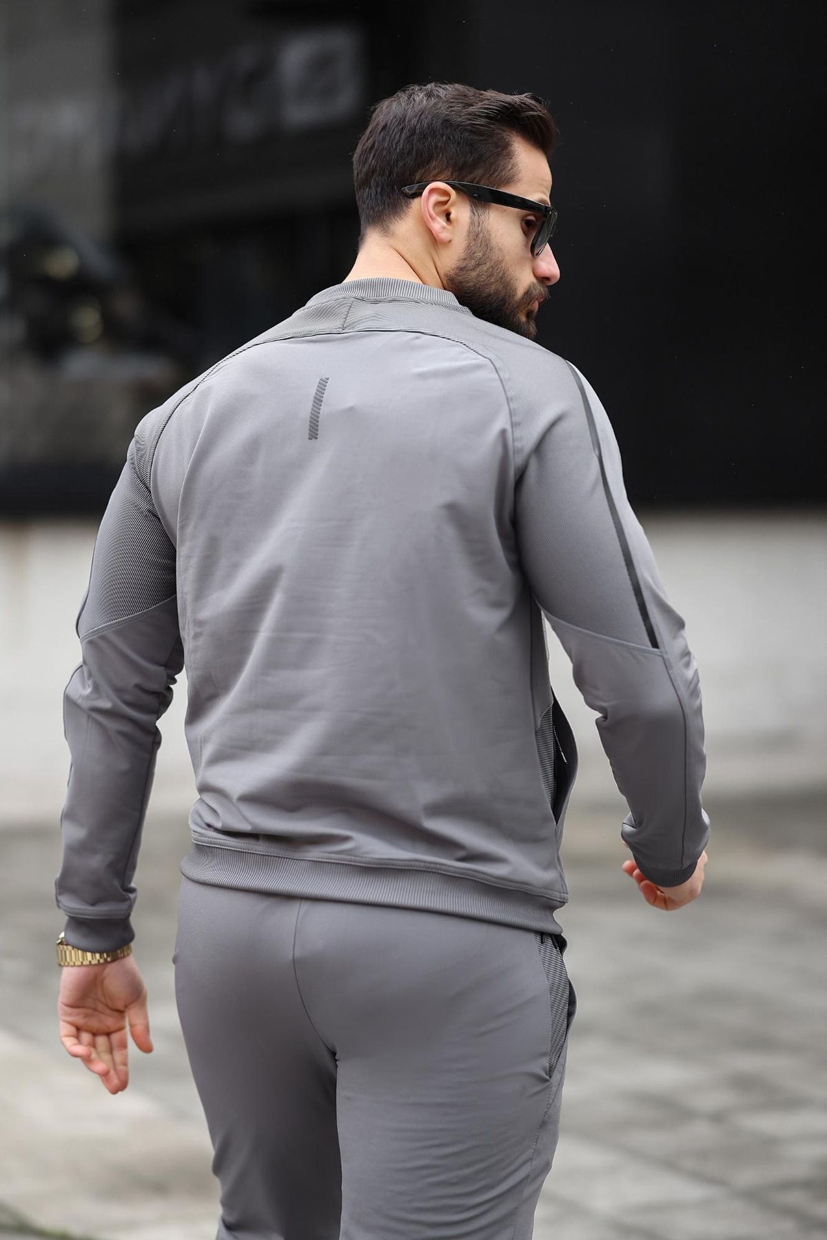 Airlife-Men's Tracksuit Set - Soft Textured, Printed, Gray 4