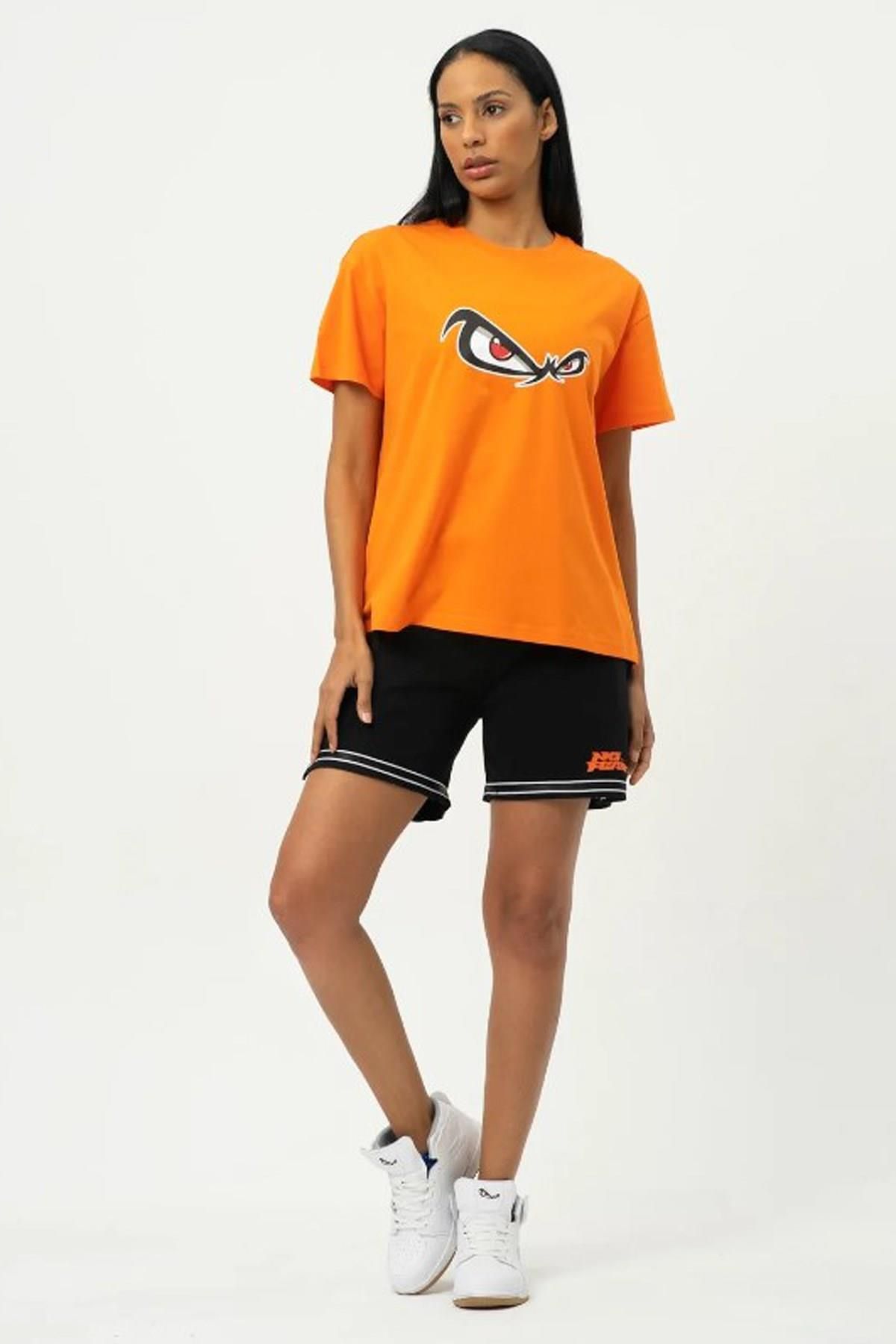 No Fear-Tricou pentru damă cu imprimeu portocaliu cu decolteu triplu - W50061 4