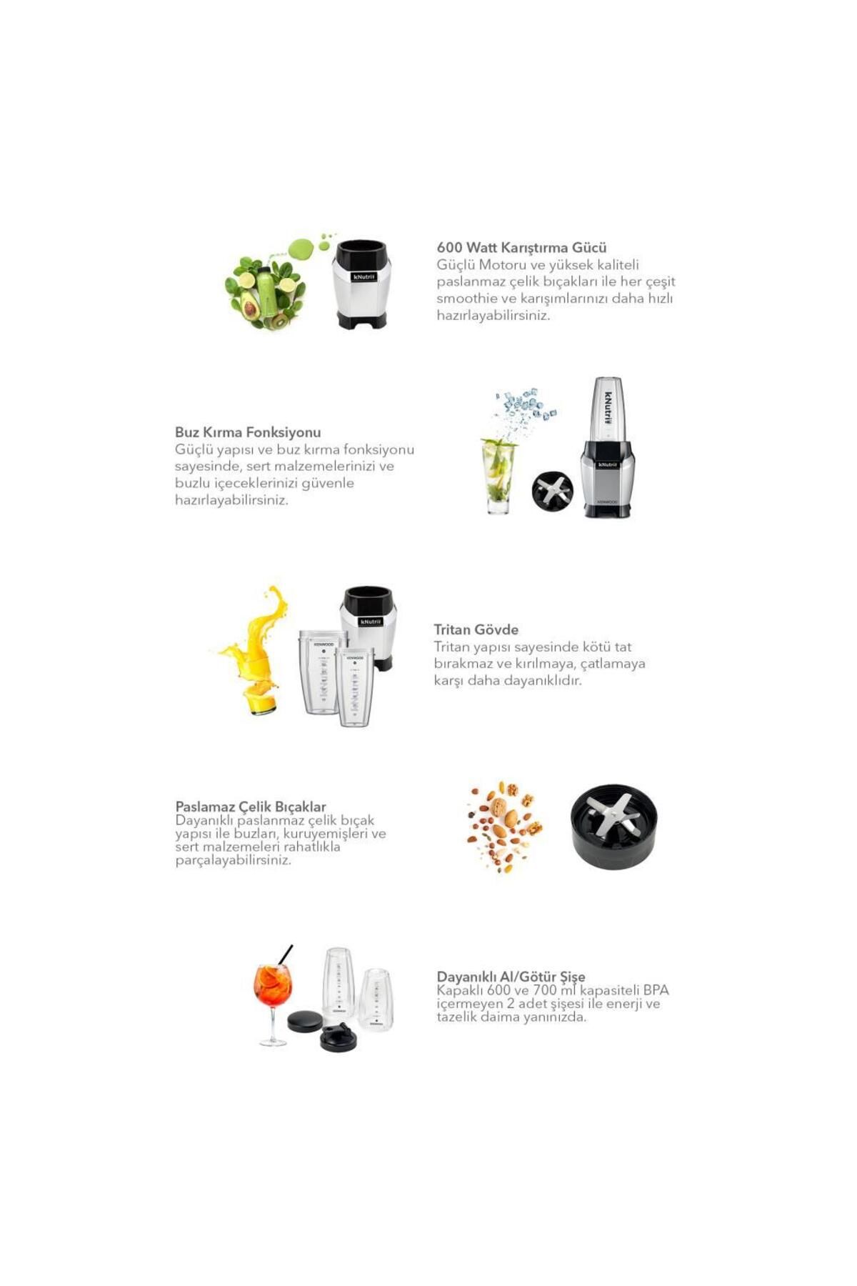 Kenwood-Nutri Smoothie Blender - 600 ml Capacity Bsp70.180Si 7