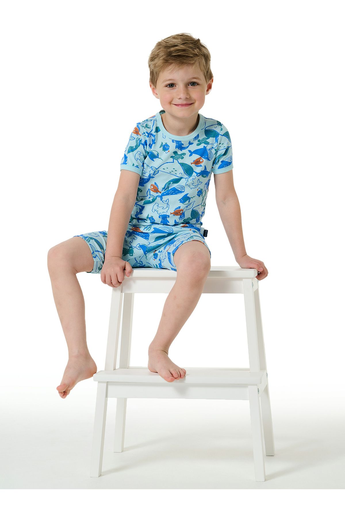 Schiesser Shorty Boys World Leichter Schlafanzug Kurz für Babys & Jungen - 128