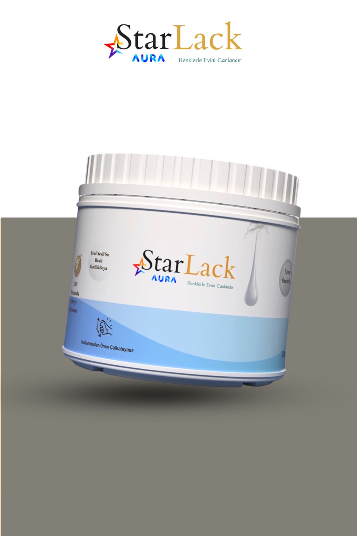 starlack Aura 500 ml Akrilik Su Bazlı Hobi Dönüşüm Boyası ( Tezgah-fayans-dolap-cam-plastik-ahşap-kapı )