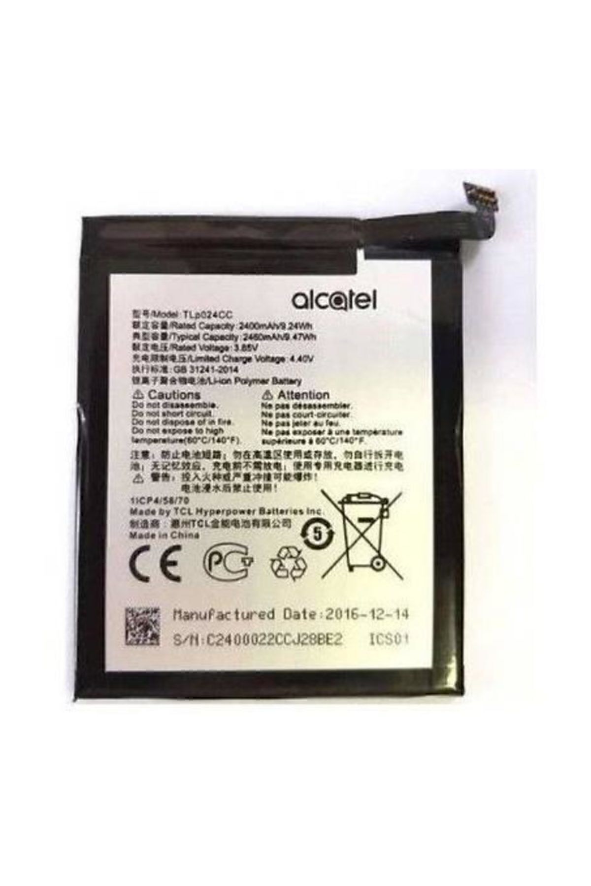 Alcatel Shine Lite (5080x) Batarya Pil Tlp024cc