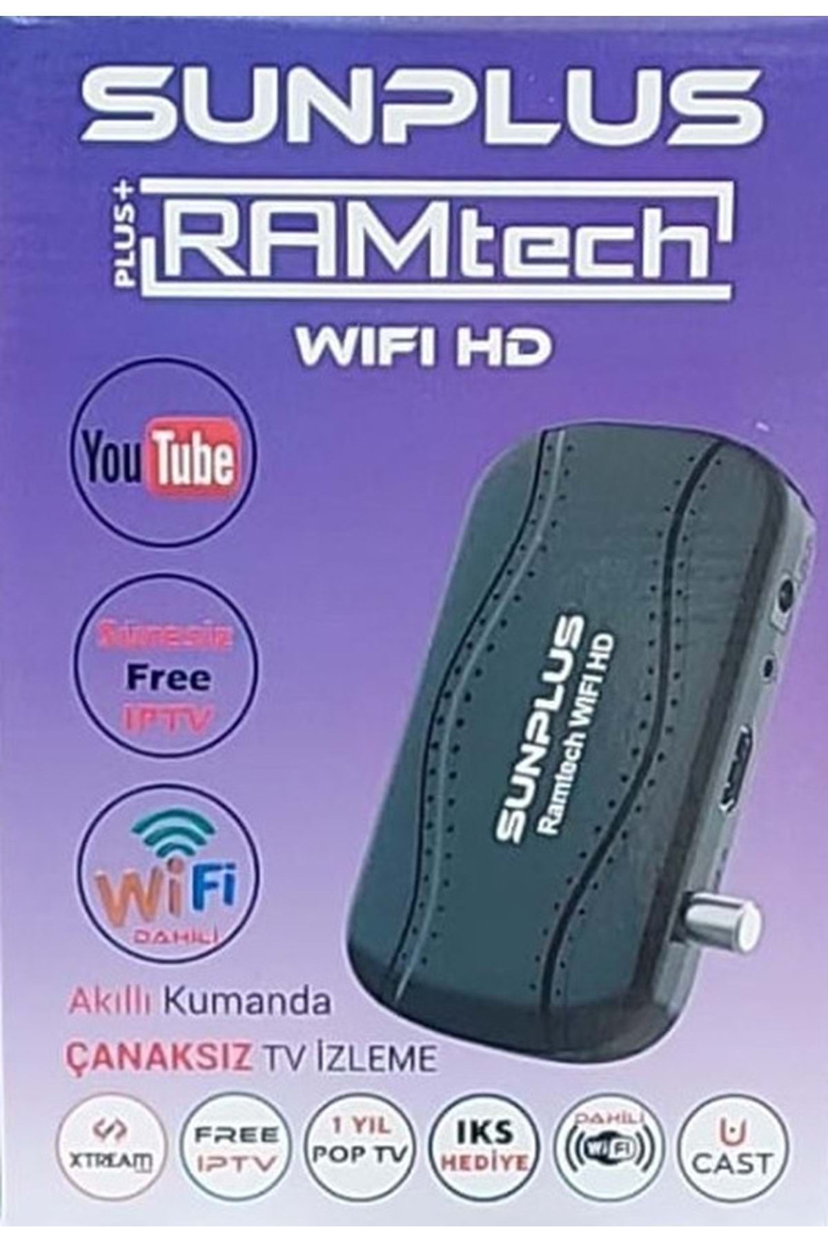 Sunplus RAMTECH Dahili Wifi hd Full Hd Uydu Alıcısı Çanaklı-çanaksız Akıllı Kumanda  111073