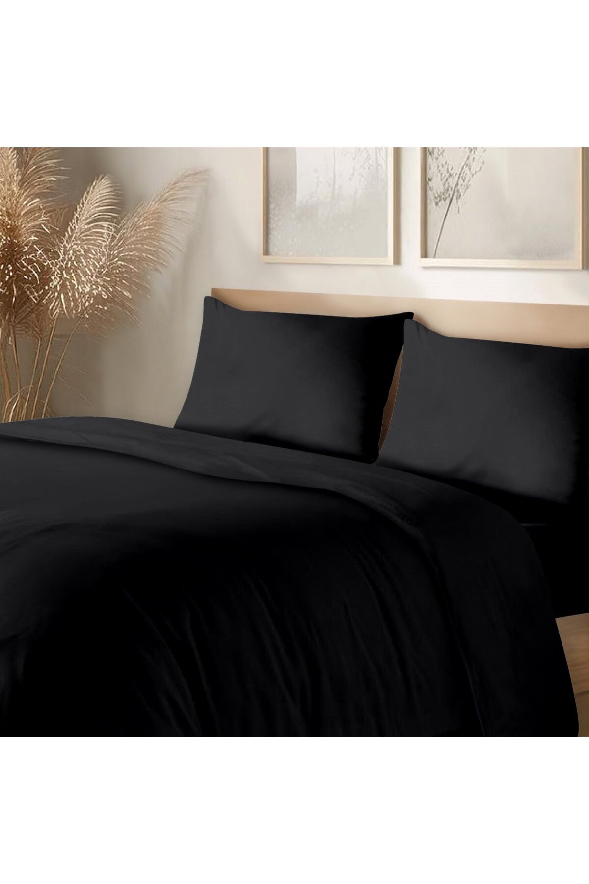 Evim-Black Single Duvet Cover Set - 160X220 Cm, Organic Cotton and Akfil 2