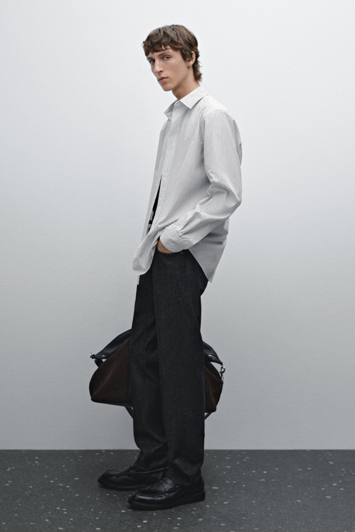 تیشرت دولایه راه راه 100% نخی Massimo Dutti
