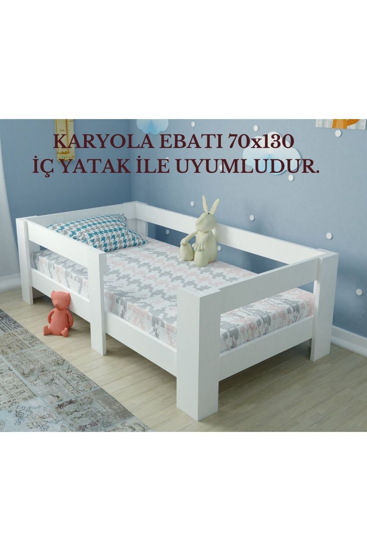 Ninnimo Montesorri 70x130 Yatak Uyumlu Mdf Beyaz Çocuk Karyola