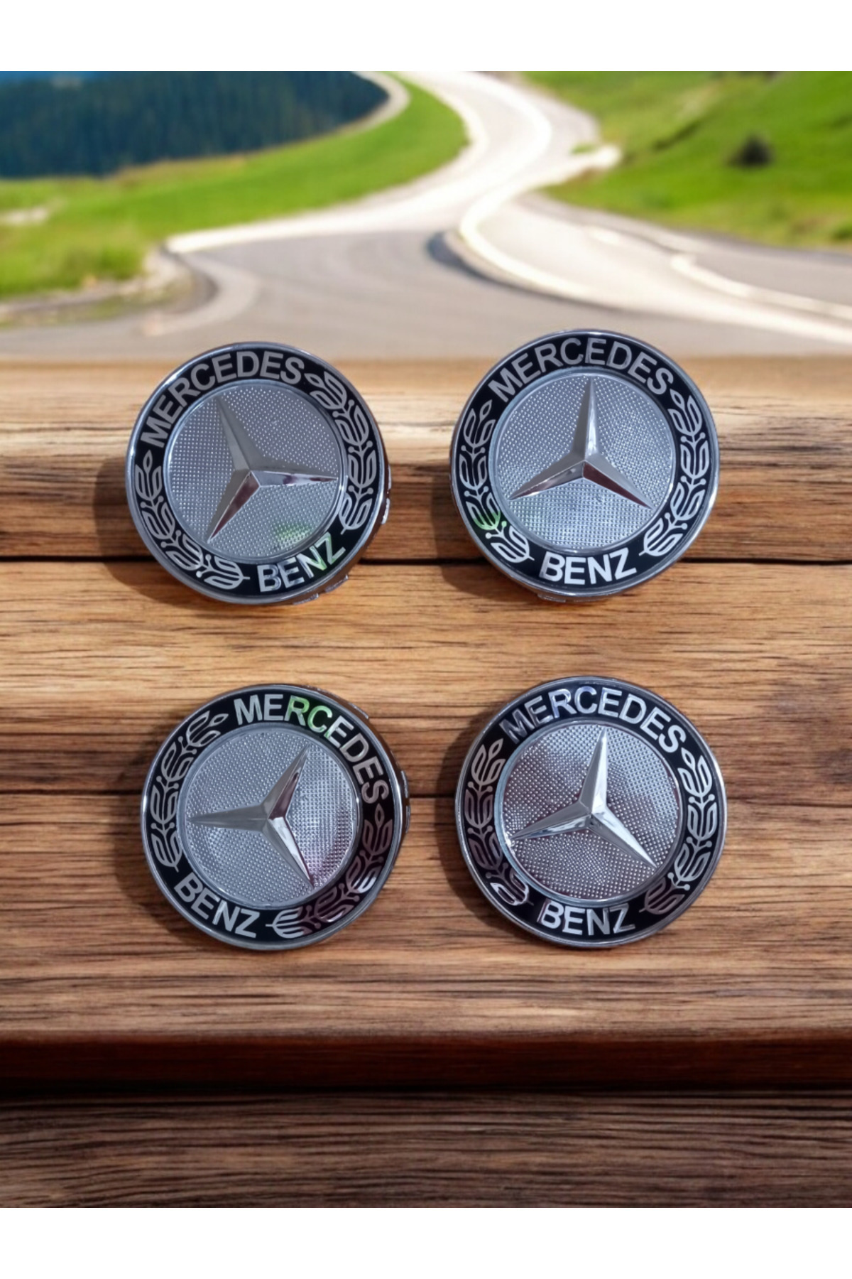 Universal Mercedes Uyumlu Çelik Jant Göbeği Dış Çap 7,5 CM - İç Çap 7 CM 4 Adet ( SİYAH )