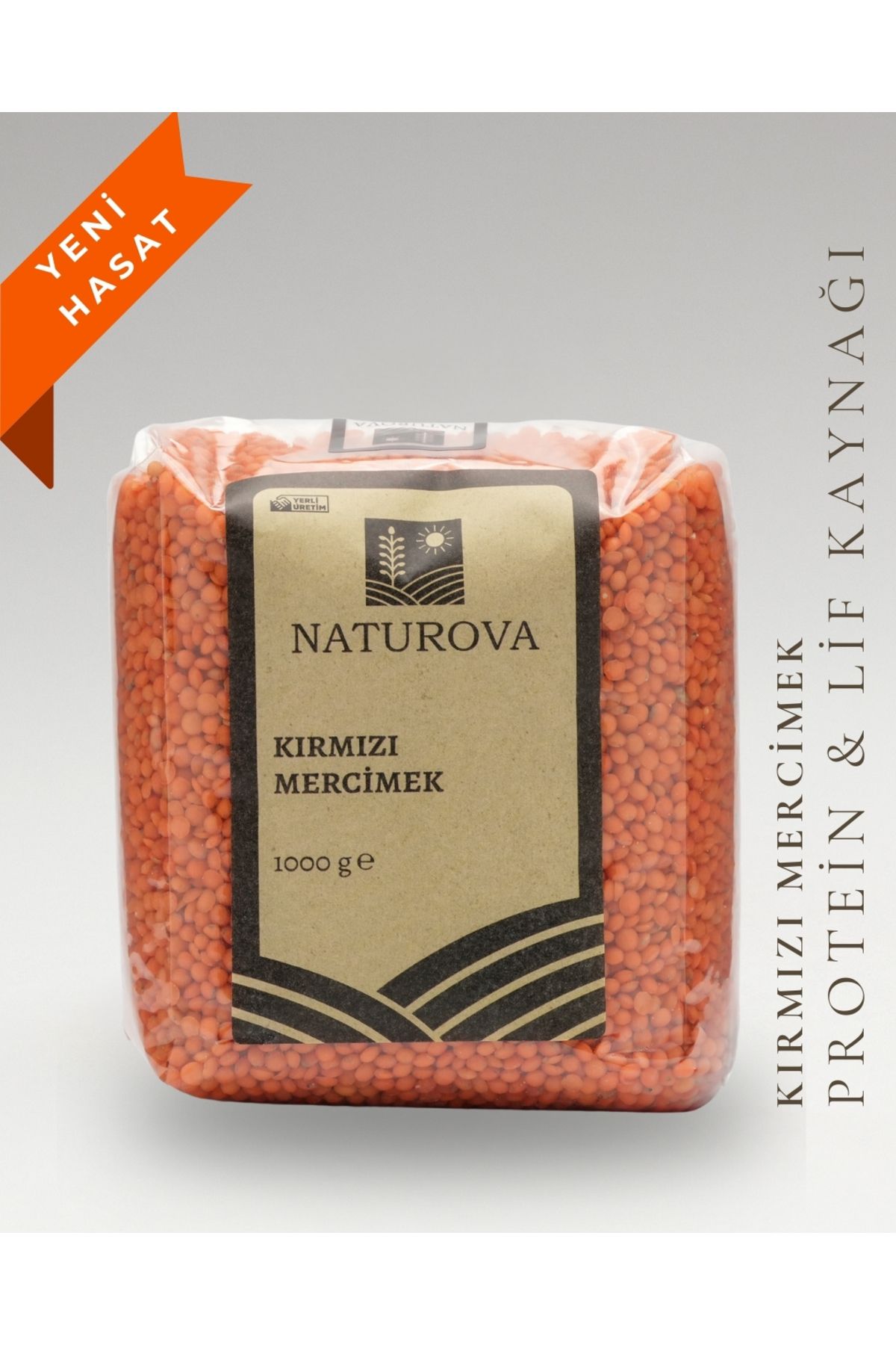 NATUROVA Kırmızı Mercimek 1 Kg - Doğal Tarım, Yerli Tohum