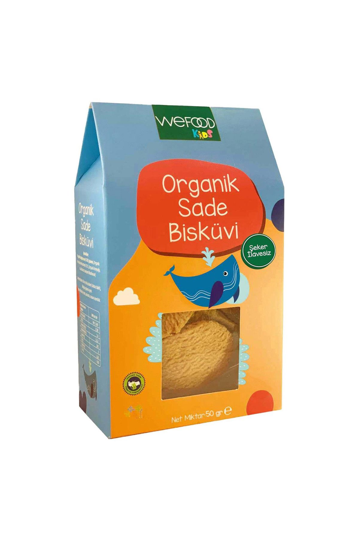 Wefood Kids Organik Sade Bisküvi 50 gr (Tereyağlı) 5'li